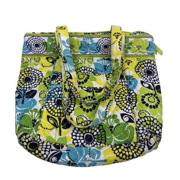 Vera Bradley Handbags - vera bradley bag quilted green blue white fabric t